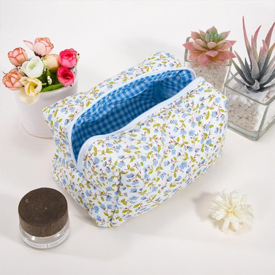 Trousse maquillage bleue