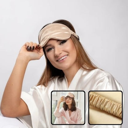 Masque de sommeil femme souriante