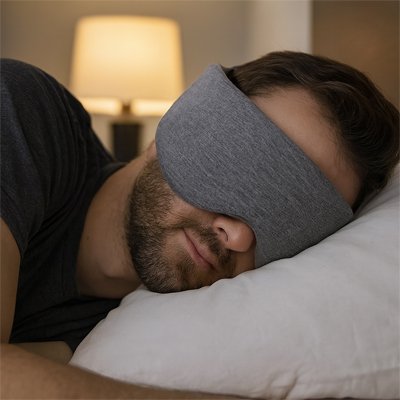 Masque de sommeil gris homme