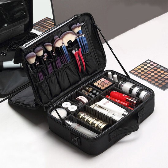 Trousse de maquillage noir compartiments