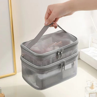 trousse maquillage gris