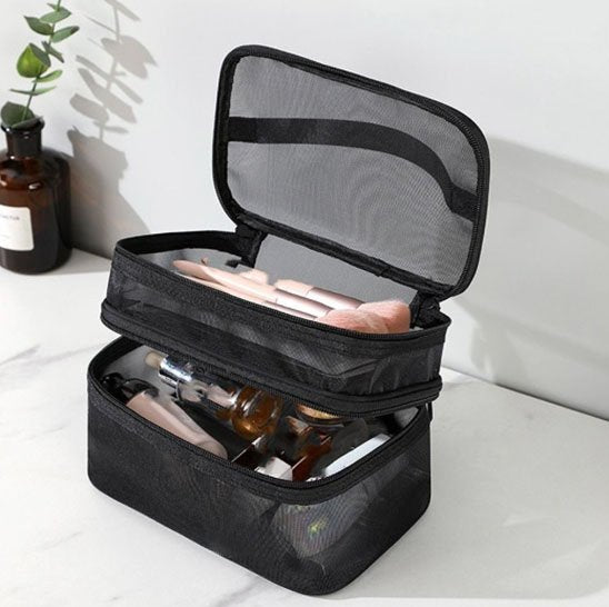 trousse maquillage noir ouvert