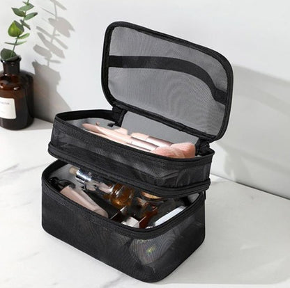 trousse maquillage noir ouvert