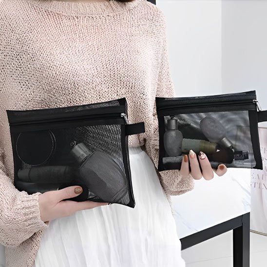 Trousse maquillage noir rangement